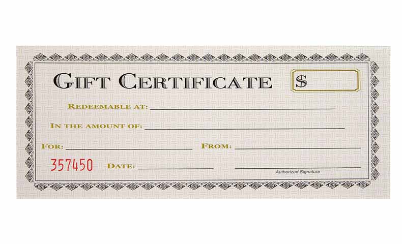 gift certificate（商品券）